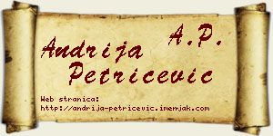 Andrija Petričević vizit kartica